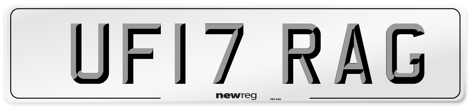 UF17 RAG Number Plate from New Reg